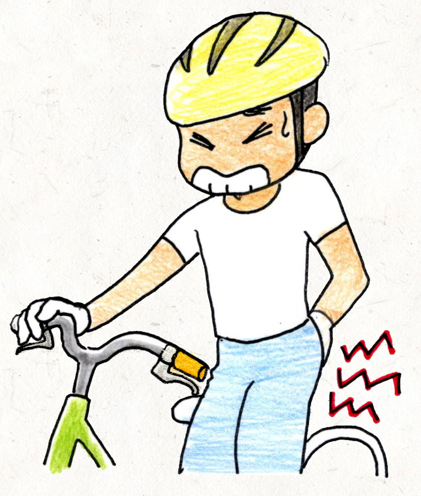 お尻が痛そうにしているイラスト