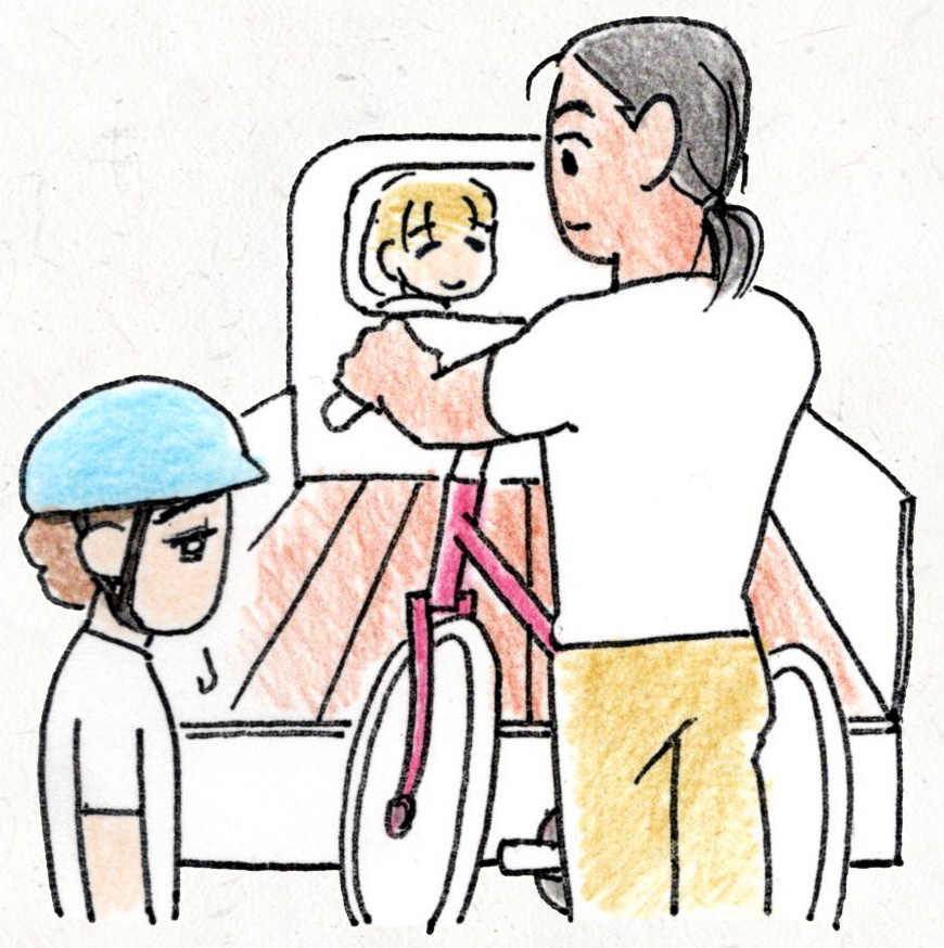 車に乗せているイラスト